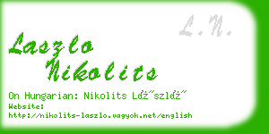 laszlo nikolits business card